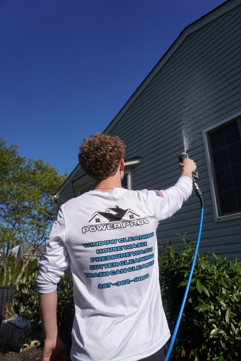 Soft washing house exterior